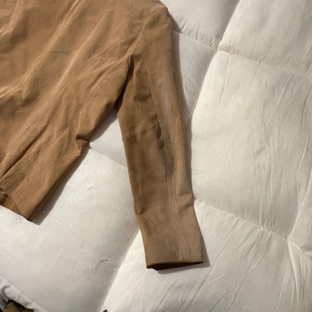 VTG Siena Womens Tan Suede Leather Jacket Full-Zip Collared 1990s Vintage L - Picture 7 of 12